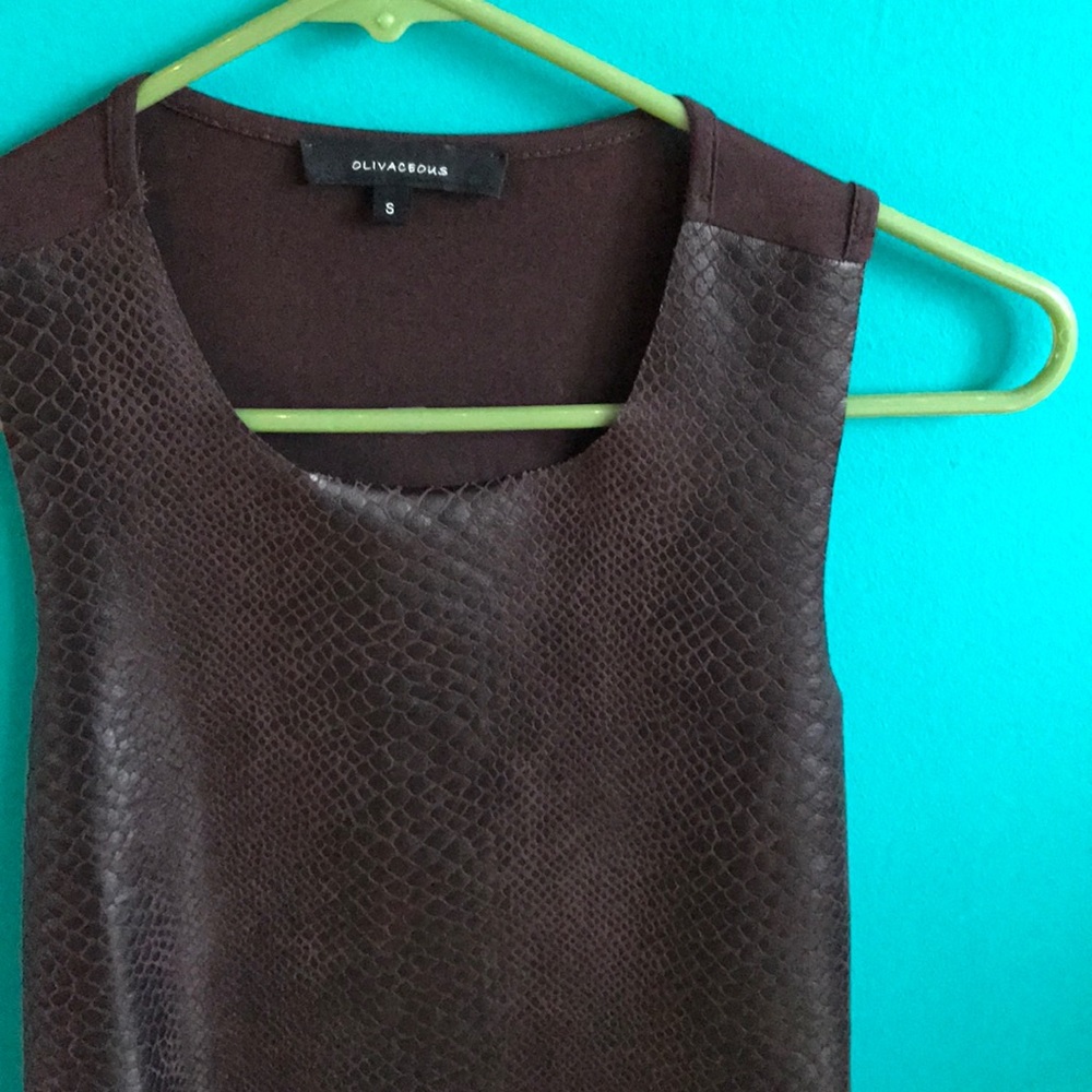 NWOT OLIVACEOUS_Faux Snake Scale Tank Top